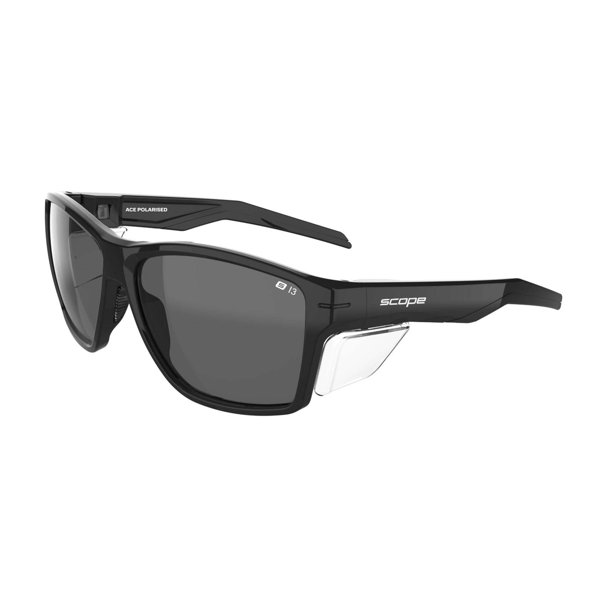 Ace Safety Glasses Black Frame Polarised Lens