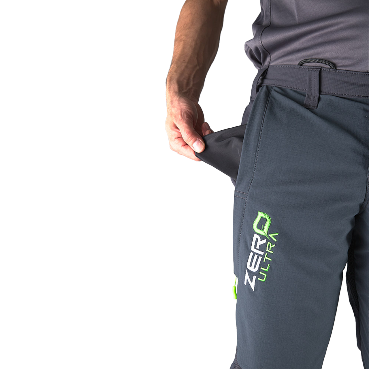 Clogger Zero Ultra Men's Premium Chainsaw Pants - Grey/Green