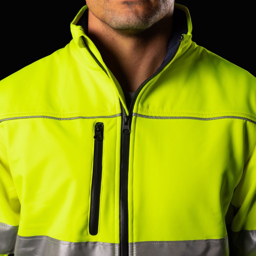 BAD WATERPROOF HI-VIS SOFTSHELL JACKET WITH 3M TAPE