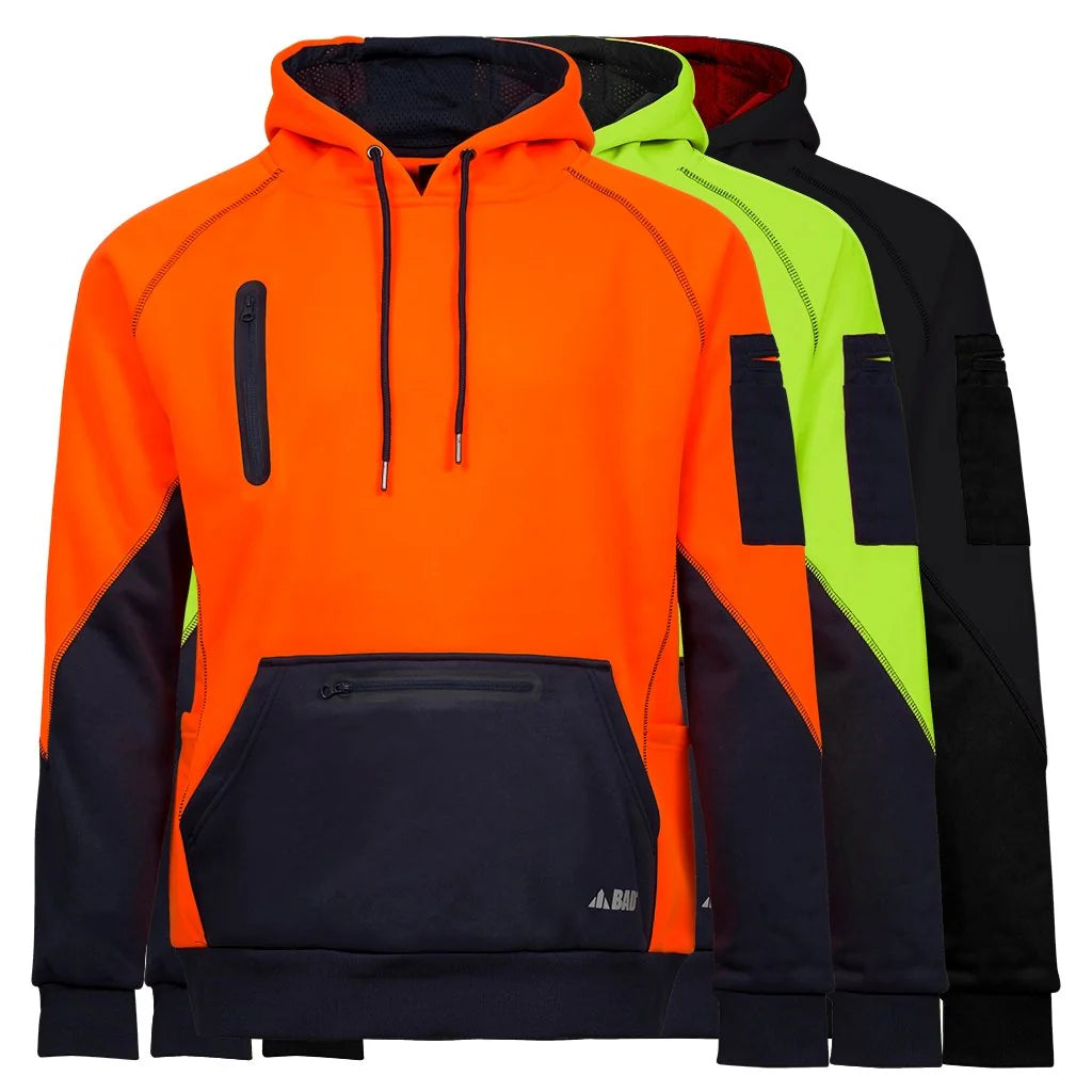 BAD WATER-REPELLENT RAIN-DEFEND™ HI-VIS FLEECE HOODIE