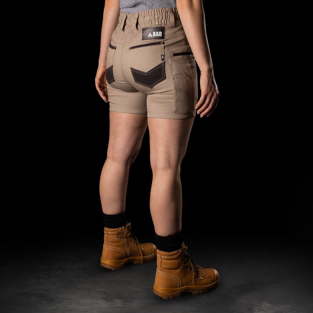 BAD WOMENS SAVIOUR-PRO™ ELASTIC WAIST WORK SHORT SHORTS