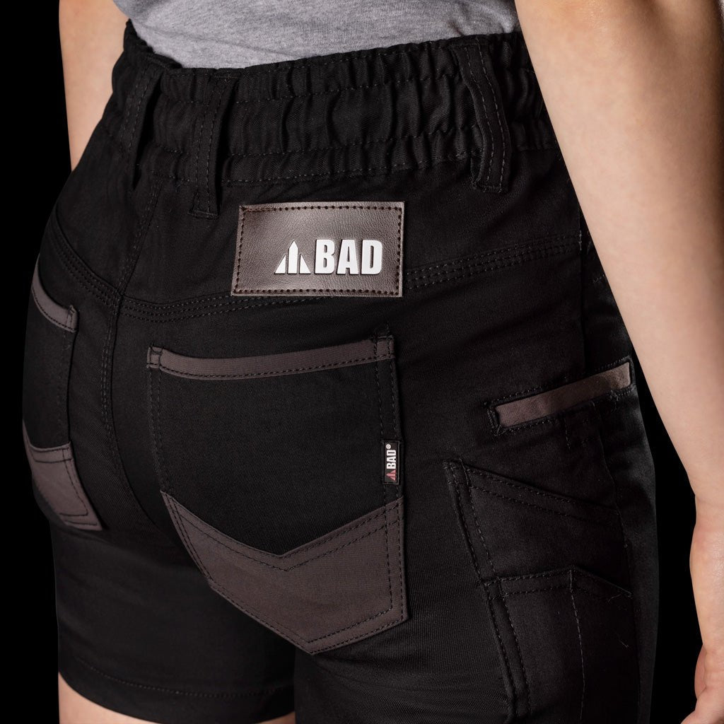 BAD WOMENS SAVIOUR-PRO™ ELASTIC WAIST WORK SHORT SHORTS