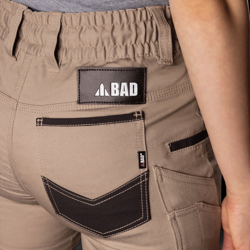 BAD WOMENS SAVIOUR-PRO™ ELASTIC WAIST WORK SHORT SHORTS