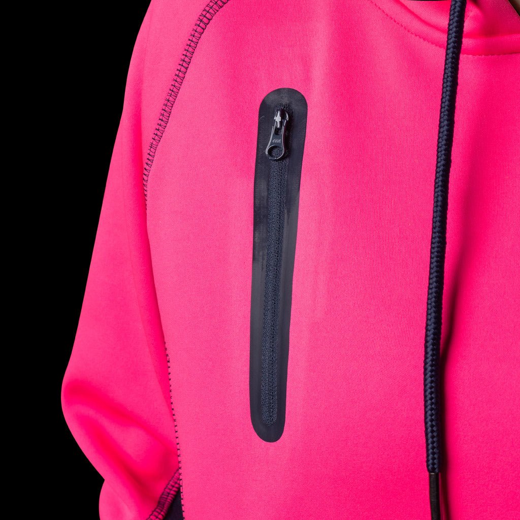 BAD WOMENS WATERPROOF RAIN-DEFEND™ HI-VIS FLEECE HOODIE