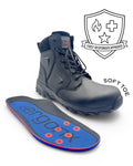 Ergonx Emergency Services Soft Toe Safety Boots Lace Up (Helium) Black