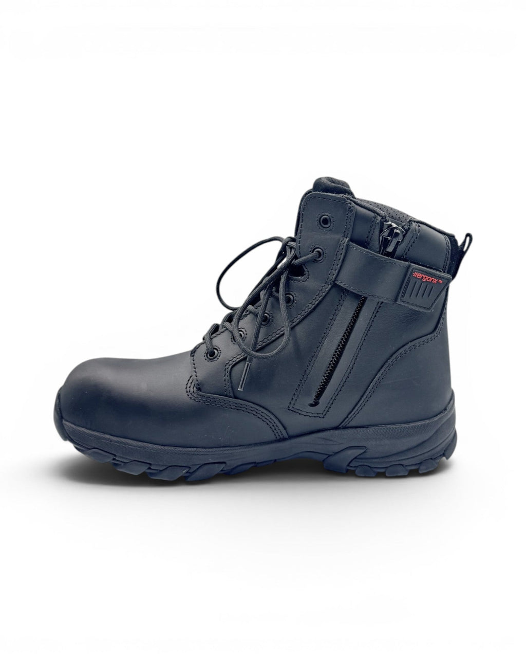 Ergonx Emergency Services Soft Toe Safety Boots Lace Up (Helium) Black