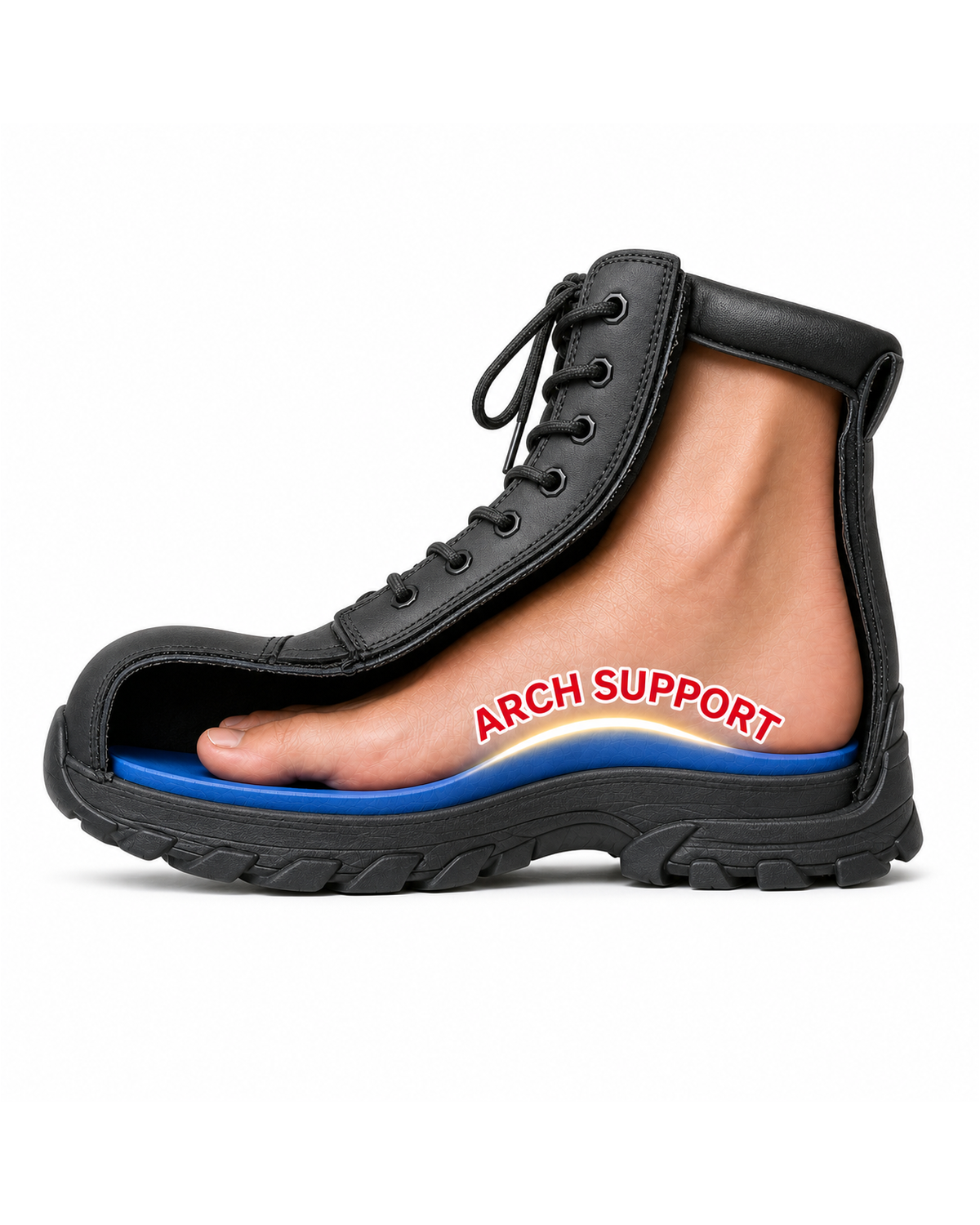 Ergonx Emergency Services Soft Toe Safety Boots Lace Up (Helium) Black