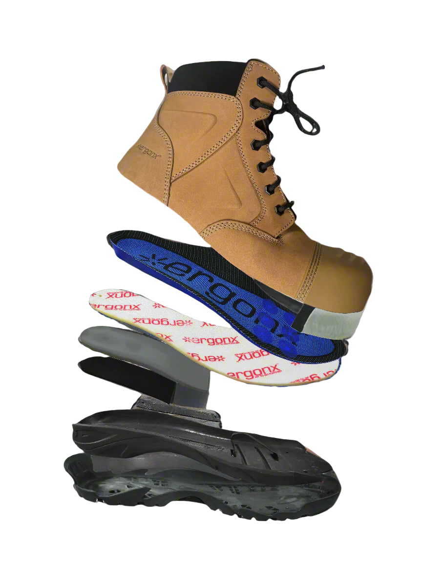 Ergonx Safety Boots Lace Up (Helium) Tan Toe