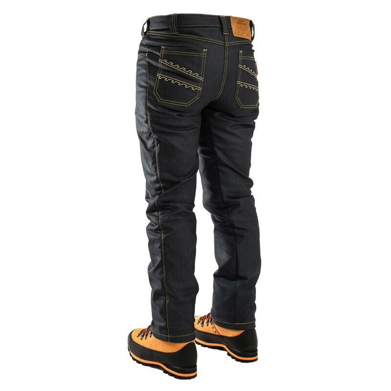 Clogger Denim Chainsaw Safety Pants – Rear View with Back Pockets