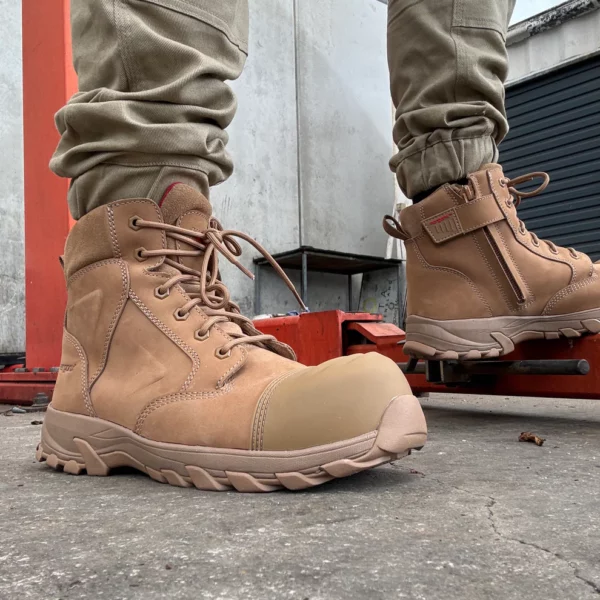 Ergonx Helium Lace-Up Safety Boots – All Tan