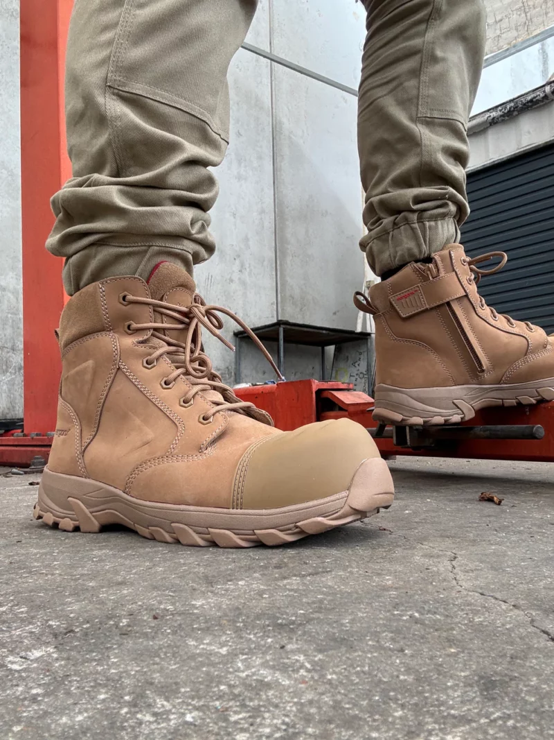 Ergonx Helium Lace-Up Safety Boots – All Tan