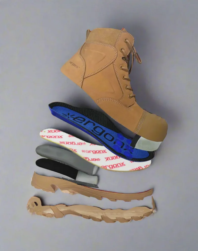 Ergonx Helium Lace-Up Safety Boots – All Tan - Image 2