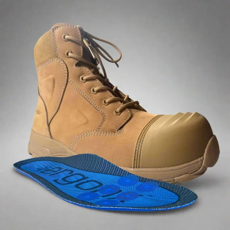 Ergonx Helium Lace-Up Safety Boots – All Tan - Image 3