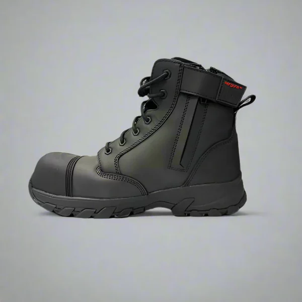 Ergonx Safety Boots - Helium Black | Lightweight Lace-Up Work Boots