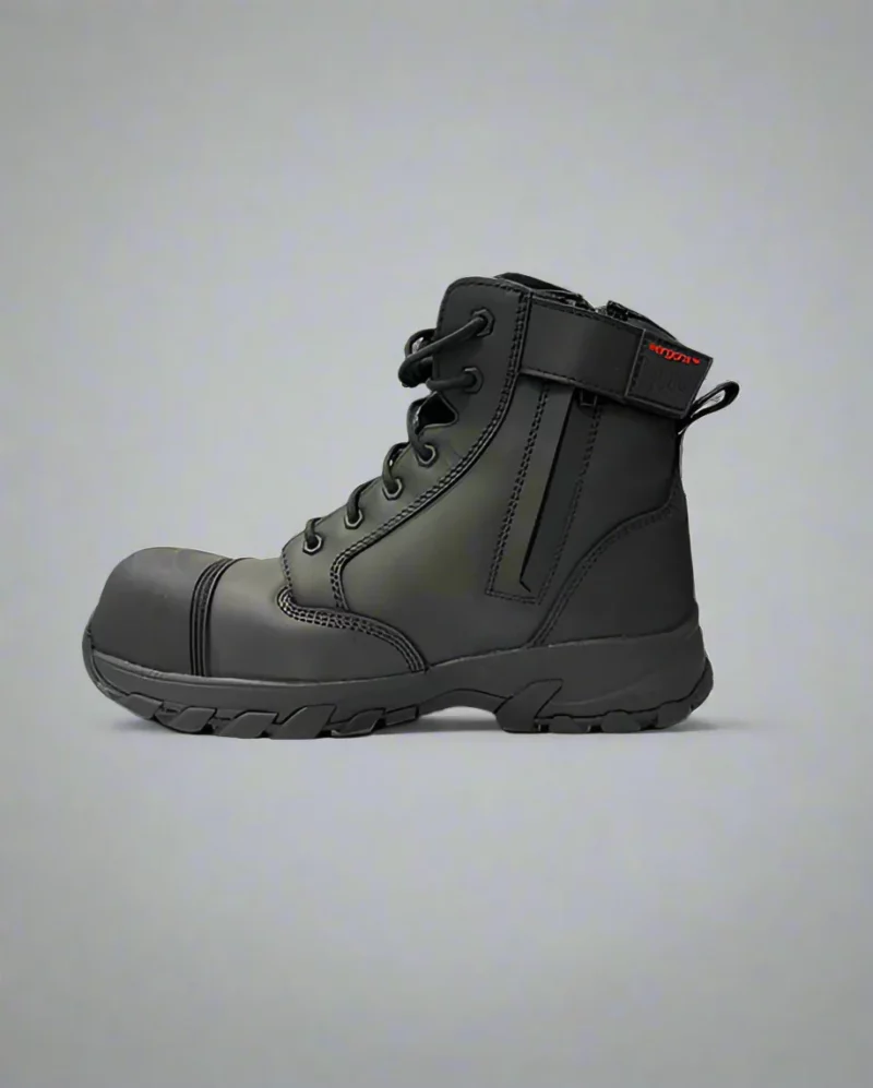 Ergonx Safety Boots - Helium Black | Lightweight Lace-Up Work Boots