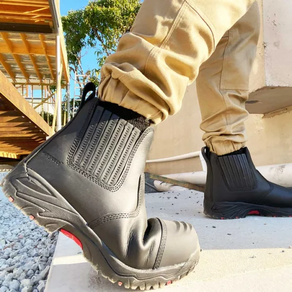 Ergonx Safety Boots – Hydrogen Black | Slip-On Lightweight Work Boots