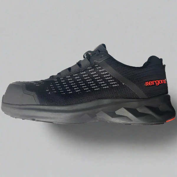 ergonx lithium black orthotic safety shoes side view
